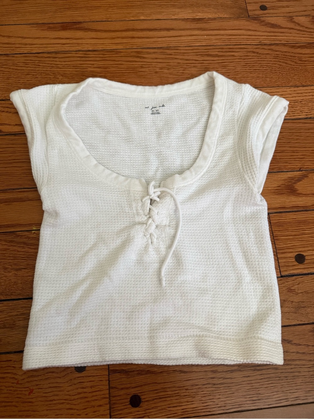 Urban Outfitters White Lace-Up Scoop Crop Top
